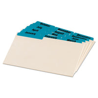 Manila Index Card Guides With Laminated Tabs, 1-3-cut Top Tab, January To December, 4 X 6, Manila, 12-set