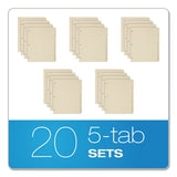 Write-on Tab Dividers, 5-tab, 11 X 8.5, Manila, 20 Sets