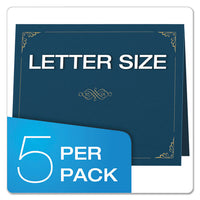 Certificate Holder, 11 1-4 X 8 3-4, Dark Blue, 5-pack