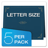 Certificate Holder, 11 1-4 X 8 3-4, Dark Blue, 5-pack