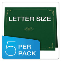 Certificate Holder, 11 1-4 X 8 3-4, Green, 5-pack