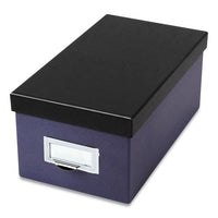 Index Card Storage Box, Holds 1,000 4 X 6 Cards, 6.5 X 11.5 X 5, Pressboard, Indigo-black