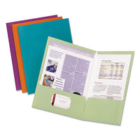 Two-pocket Laminated Folder, 100-sheet Capacity, Metallic Green, 25-box