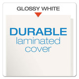 High Gloss Laminated Paperboard Folder, 100-sheet Capacity, White, 25-box