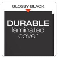 High Gloss Laminated Paperboard Folder, 100-sheet Capacity, Black, 25-box
