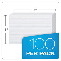 Ruled Index Cards, 5 X 8, White, 100-pack