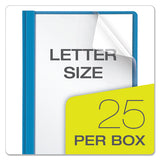 Clear Front Report Cover, 3 Fasteners, Letter, 1-2" Capacity, Blue, 25-box