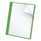 Clear Front Report Cover, 3 Fasteners, Letter, 1-2" Capacity, Green, 25-box