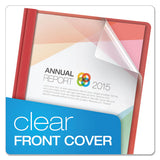 Clear Front Report Cover, 3 Fasteners, Letter, Assorted Colors, 25-box