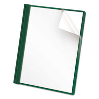 Clear Front Report Cover, 3 Fasteners, Letter, 1-2" Capacity, Green, 25-box