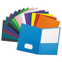 Leatherette Two Pocket Portfolio, 8 1-2" X 11", Blue, 10-pk