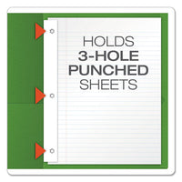 Twin-pocket Folders With 3 Fasteners, Letter, 1-2" Capacity, Green, 25-box