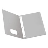 Twin-pocket Folders With 3 Fasteners, Letter, 1-2" Capacity, Gray, 25-box