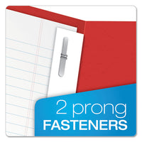 Twin-pocket Folders With 3 Fasteners, Letter, 1-2" Capacity, Red, 25-box