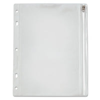 Zippered Ring Binder Pocket, 10 1-2 X 8, Clear
