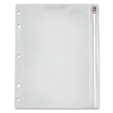 Zippered Ring Binder Pocket, 10 1-2 X 8, Clear