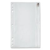 Zippered Ring Binder Pocket, 9 1-2 X 6, Clear