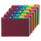 Durable Poly A-z Card Guides, 1-5-cut Top Tab, A To Z, 4 X 6, Assorted Colors, 25-set