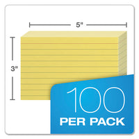 Ruled Index Cards, 3 X 5, Canary, 100-pack