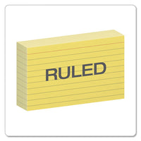 Ruled Index Cards, 3 X 5, Canary, 100-pack