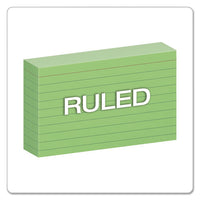 Ruled Index Cards, 3 X 5, Green, 100-pack