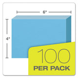 Unruled Index Cards, 4 X 6, Blue, 100-pack