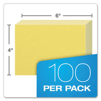 Unruled Index Cards, 4 X 6, Canary, 100-pack