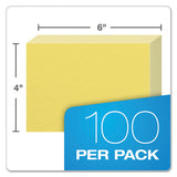 Unruled Index Cards, 4 X 6, Canary, 100-pack