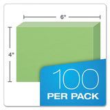 Unruled Index Cards, 4 X 6, Green, 100-pack
