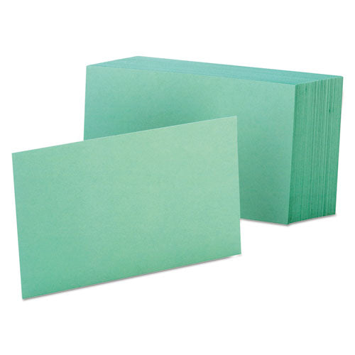 Unruled Index Cards, 4 X 6, Green, 100-pack