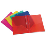 Two-pocket Portfolio, Tang Fastener, 1-2" Capacity, Assorted Colors, 25-box