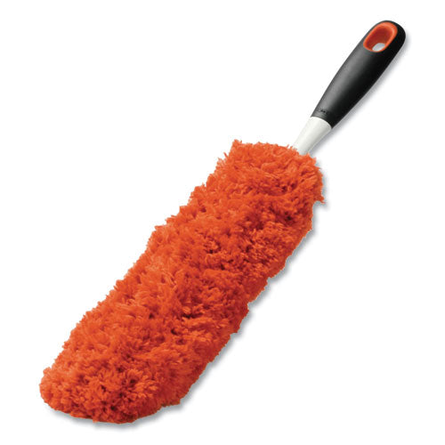 Good Grips Microfiber Duster, 4 X 12 Orange Duster Head, 6" Black Handle