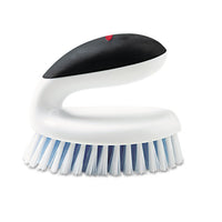 Household Scrub Brush W-egg-shaped Handle, 5 X 3 X 4, White-black Handle