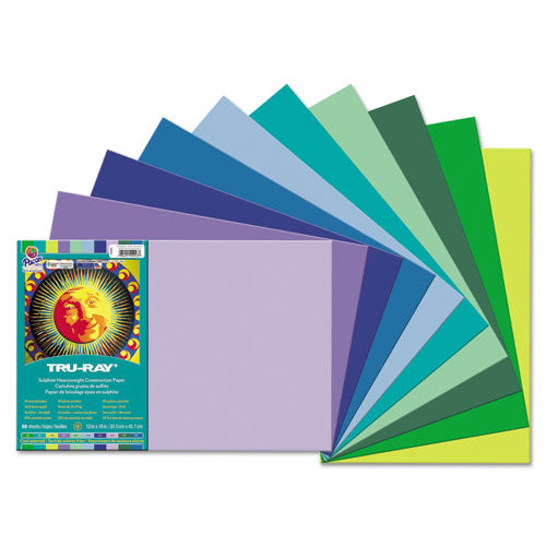 Tru-ray Construction Paper, 76lb, 12 X 18, Assorted Cool-warm Colors, 25-pack