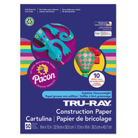 Tru-ray Construction Paper, 76lb, 12 X 18, Assorted Cool-warm Colors, 25-pack