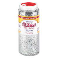 Spectra Glitter, .04 Hexagon Crystals, Silver, 16 Oz Shaker-top Jar