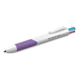 Inkjoy Quatro Multi-function Ballpoint Pen, Retractable, Medium 1mm, Assorted Business-fashion Ink Colors, White Barrel, 3-pk