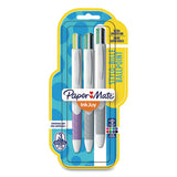 Inkjoy Quatro Multi-function Ballpoint Pen, Retractable, Medium 1mm, Assorted Business-fashion Ink Colors, White Barrel, 3-pk