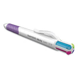 Inkjoy Quatro Multi-function Ballpoint Pen, Retractable, Medium 1mm, Assorted Business-fashion Ink Colors, White Barrel, 3-pk
