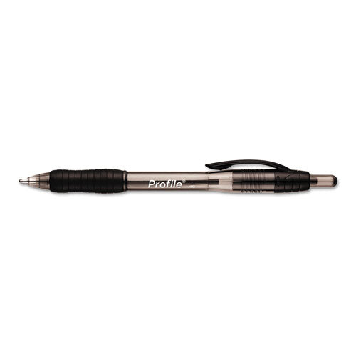 Profile Retractable Ballpoint Pen Value Pack, 1.4mm, Black Ink, Smoke Barrel, 36-box
