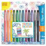 Limited Edition Point Guard Flair Stick Porous Point Pen, Medium 0.7mm, Tropical Ink-barrel, Dozen