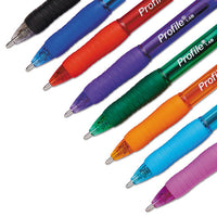 Profile Retractable Ballpoint Pen, 1.4mm, Assorted Ink-barrel, 8-set