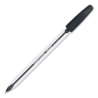 Inkjoy 50st Stick Ballpoint Pen, Medium 1mm, Black Ink, Clear Barrel, Dozen