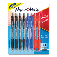 Profile Ballpoint Pen, Retractable, Medium 1 Mm, Assorted Ink And Barrel Colors, 8-pack