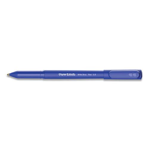 Write Bros. Ballpoint Pen, Fine 0.8 Mm, Blue Ink-barrel, Dozen