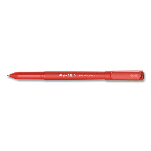 Write Bros. Ballpoint Pen, Bold 1.2 Mm, Red Ink-barrel, Dozen