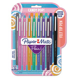 Flair Felt Tip Porous Point Pen, Stick, Bold 1.2 Mm, Assorted Ink Colors, White Pearl Barrel, 6-pack