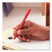 Write Bros. Stick Ballpoint Pen, Medium 1mm, Red Ink-barrel, Dozen