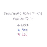 Eraser Mate Stick Ballpoint Pen, Medium 1mm, Red Ink-barrel, Dozen