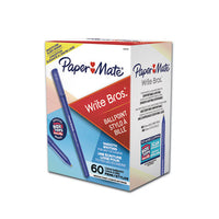 Write Bros. Stick Ballpoint Pen Value Pack, Medium 1mm, Blue Ink-barrel, 60-pack